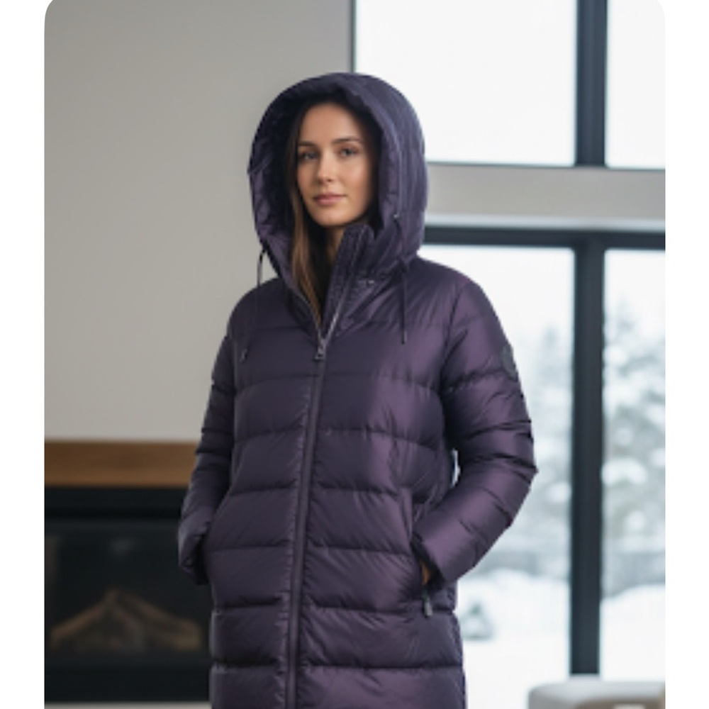 Zara purple puffer coat jacket